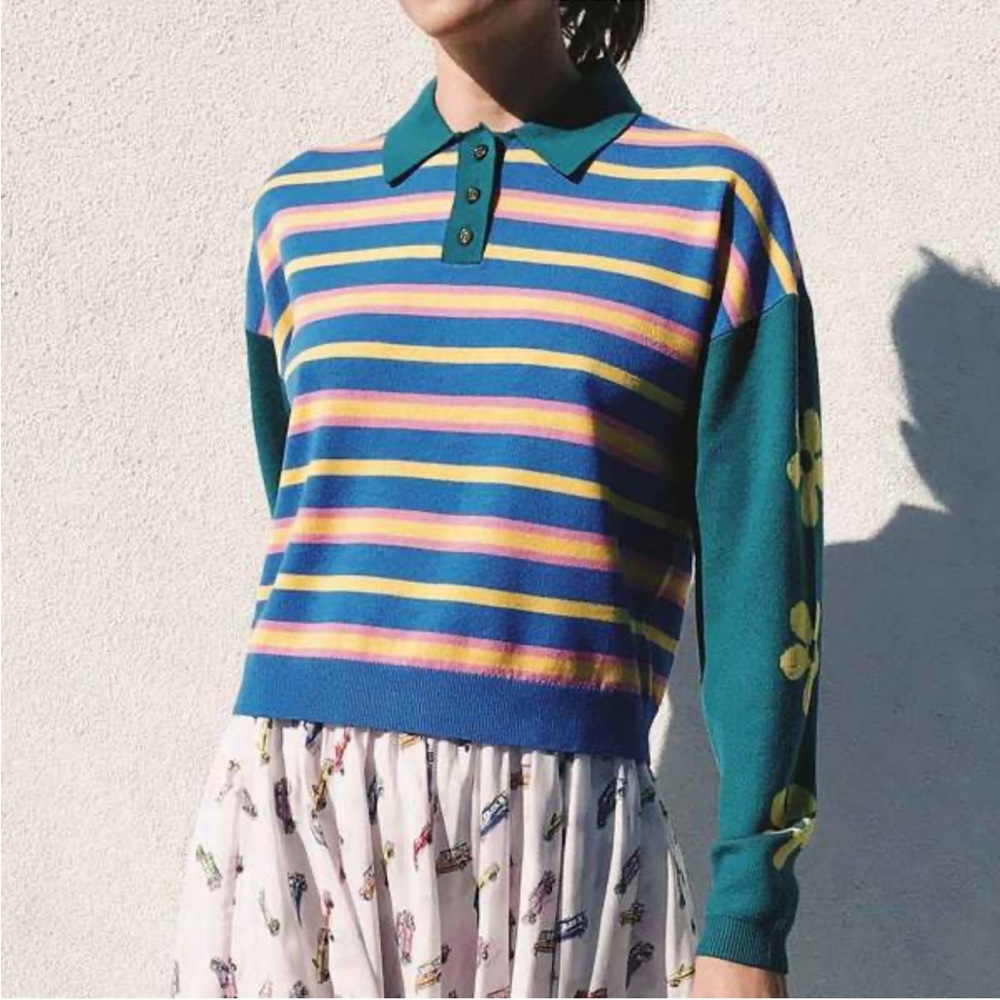 Sandy Liang Sponge Bob Multicolor Sweater sz 36